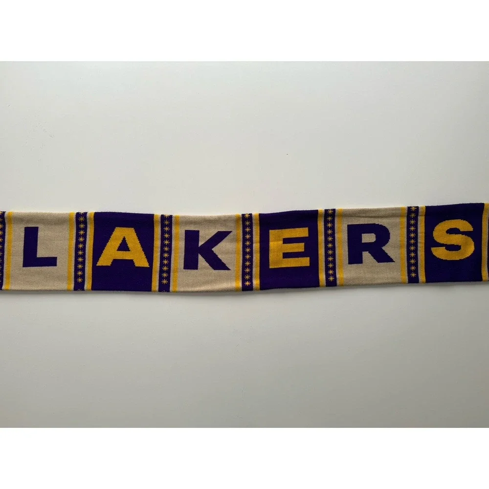 LAKERS Christmas Day 2023 Knit Scarf‎ Adult Logo LA Los Angeles Winter Fringe